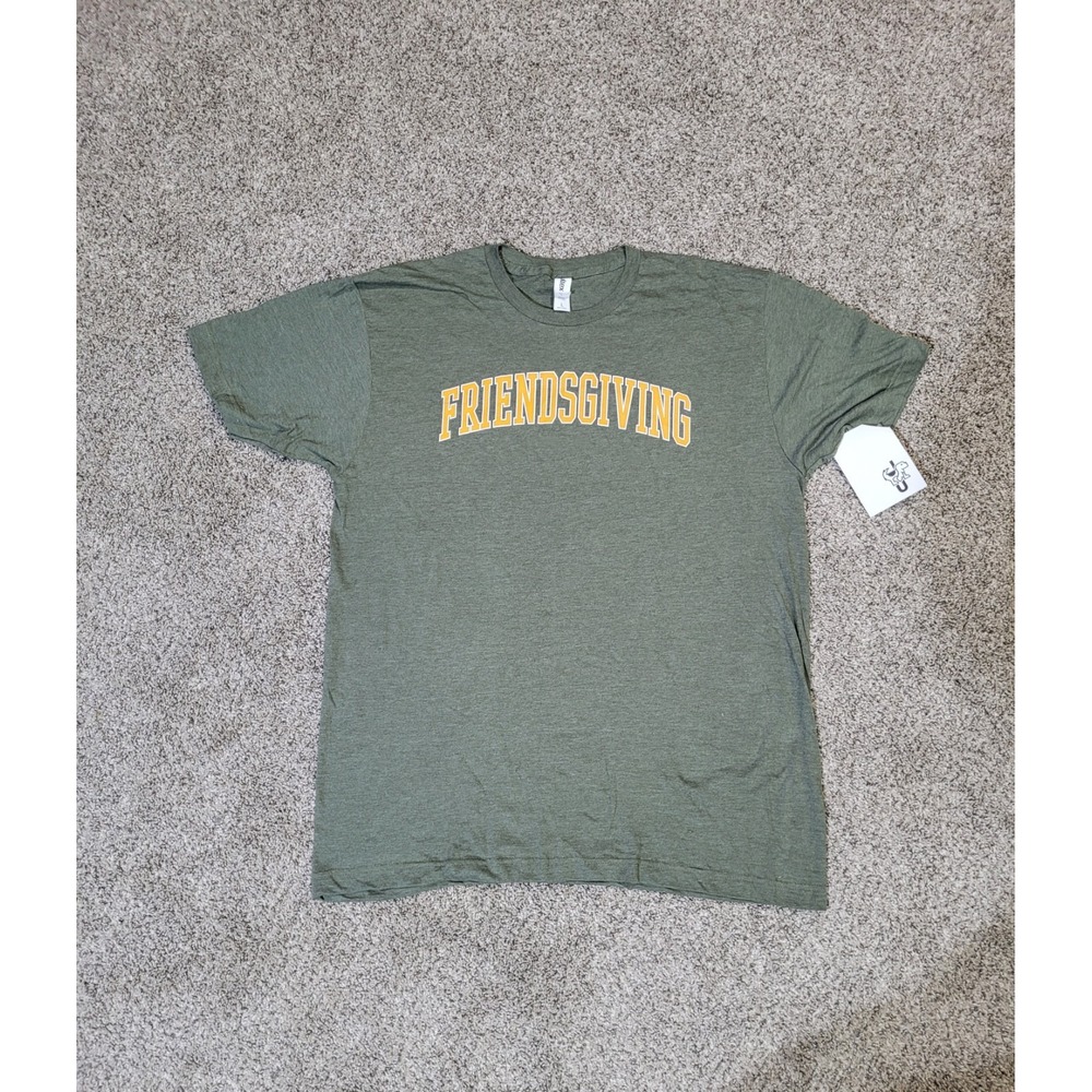 Friendsgiving Unisex Large Green Graphic T Shirt Short Sleeve Tee Top Tshirt NWT